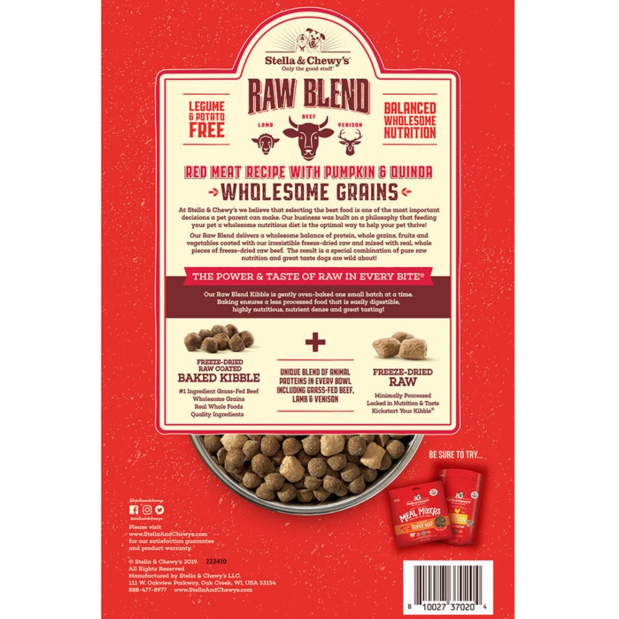 Dog Stella u0026 Chewy's Raw Natural Pet Food Freeze Dried | Stella & Chewy'S Raw Blend Kibble With Wholesome Grains Red Meat Recipe Dry Dog Food