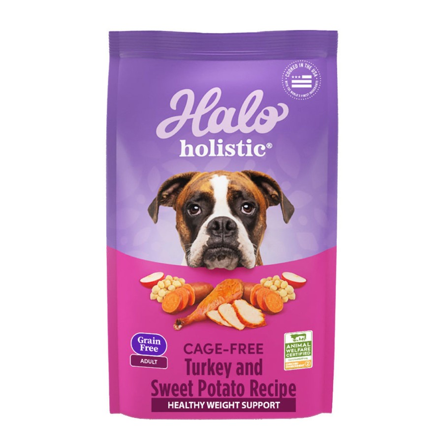 Dog Halo | Halo Holistic Complete Digestive Health Grain Free Turkey And Sweet Potato Dog Food Recipe Adult Dry Dog Food