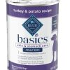 Dog Blue Buffalo Wet Food | Blue Buffalo Basics Skin & Stomach Care Grain-Free Turkey & Potato Recipe Adult Canned Dog Food