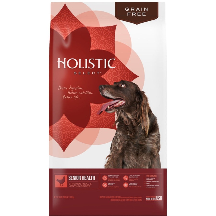 Dog Holistic Select Dry Food | Holistic Select Natural Grain Free Senior Chicken Meal And Lentil Dry Dog Food