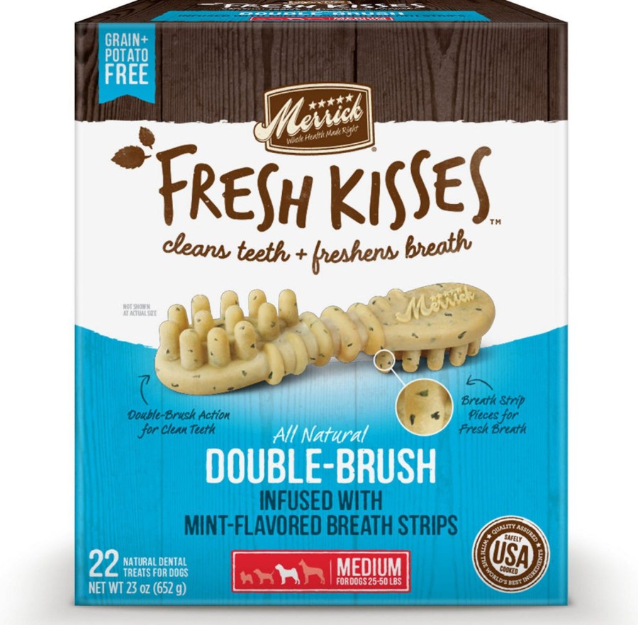 Dog Merrick | Merrick Fresh Kisses Grain Free Mint Breath Strips Medium Dog Treat Box