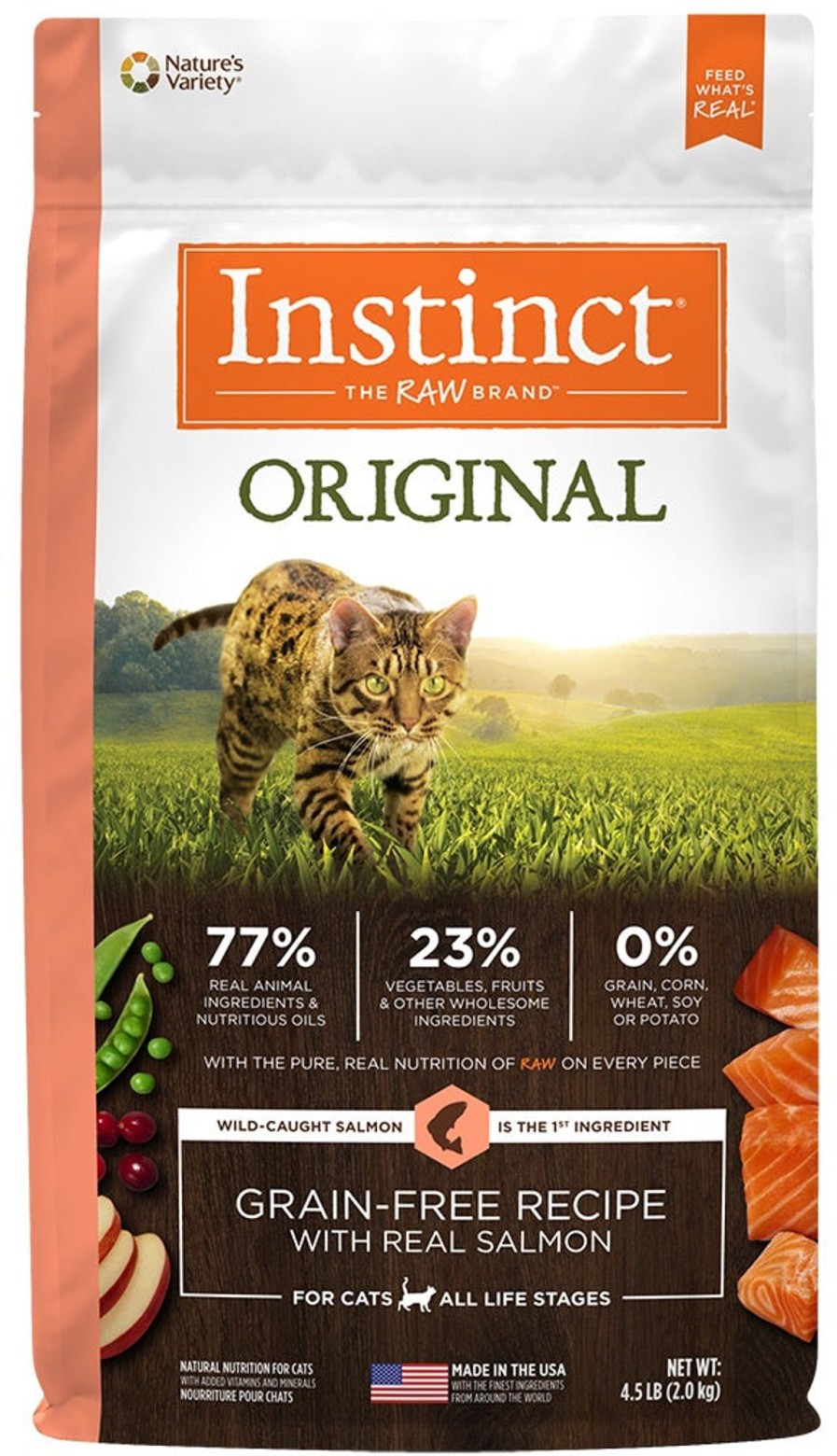 Cat Nature's Variety Freeze Dried | Instinct Original Grain Free Recipe With Real Salmon Natural Dry Cat Food