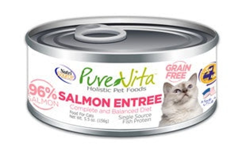 Cat PureVita Wet Food | Purevita Grain Free 96% Real Salmon Entree Canned Cat Food