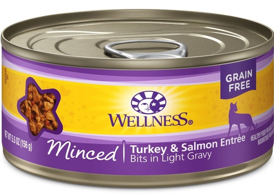 Cat Wellness Wet Food | Wellness Grain Free Natural Minced Turkey And Salmon Entree Wet Canned Cat Food