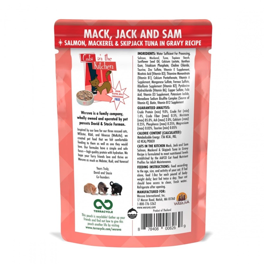 Cat Weruva Wet Food | Weruva Cats In The Kitchen Mack Jack And Sam Cat Pouches Wet Cat Food