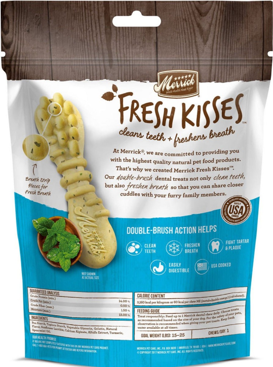 Dog Merrick | Merrick Fresh Kisses Grain Free Mint Breath Strips Small Dental Dog Treats