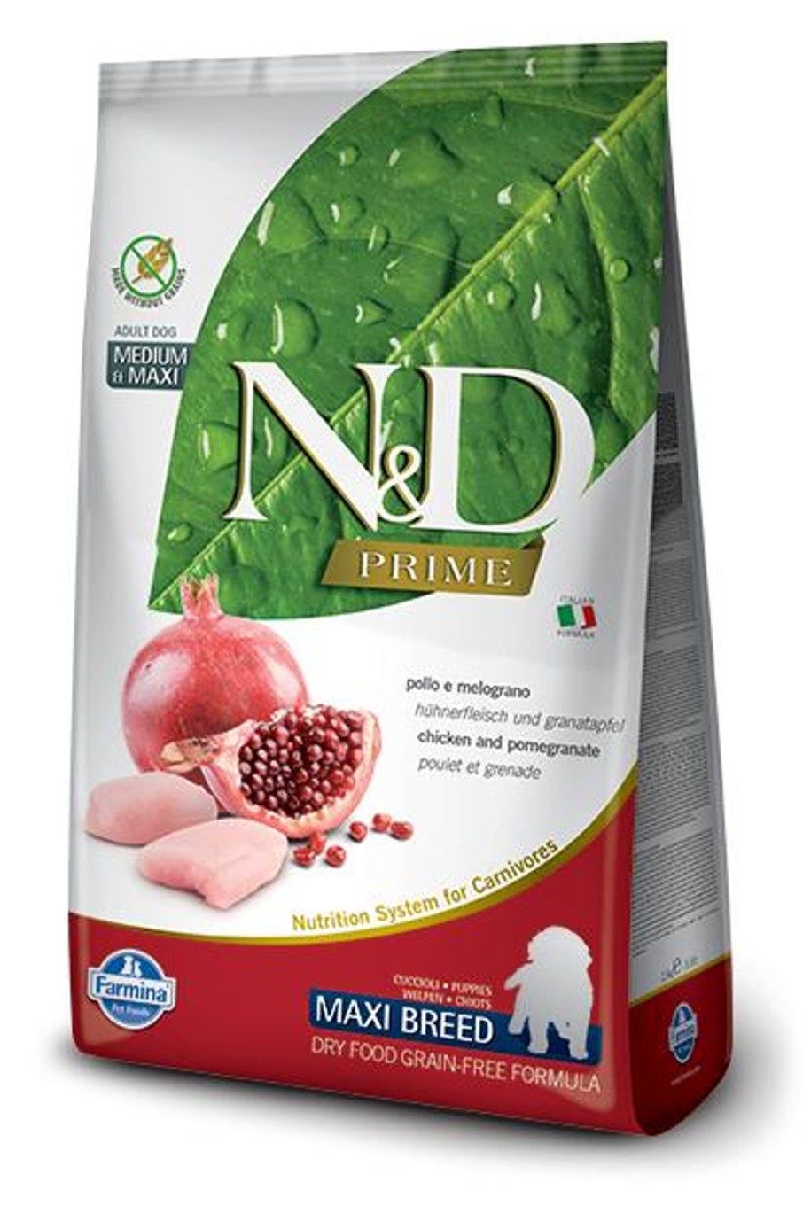 Dog Farmina Pet Foods | Farmina N&D Natural And Delicious Grain Free Maxi Puppy Chicken & Pomegranate Dry Dog Food