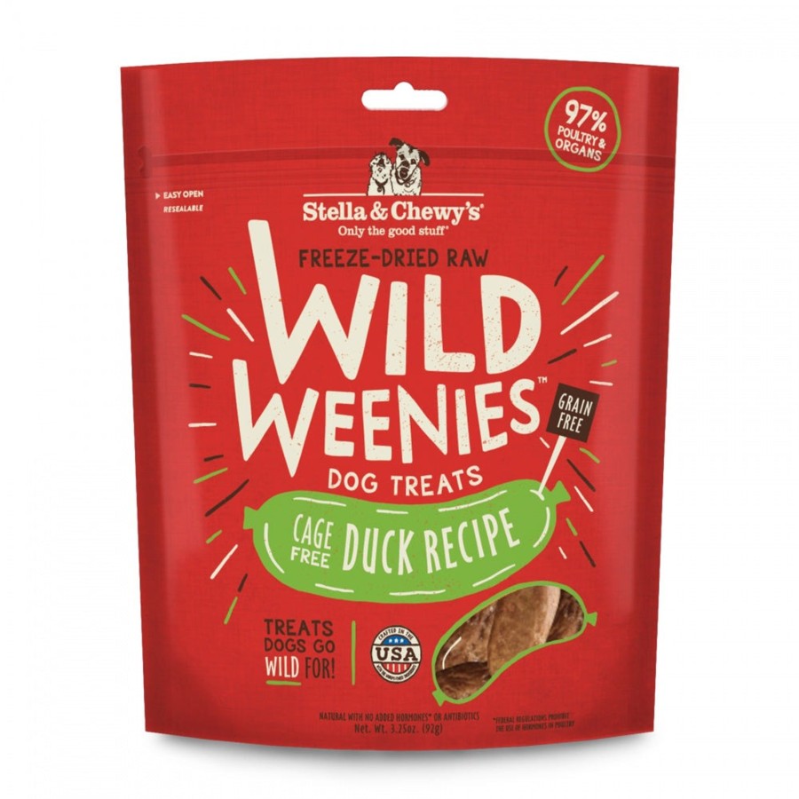 Dog Stella u0026 Chewy's | Stella & Chewy'S Wild Weenies Grain Free Duck Recipe Freeze Dried Raw Dog Treats