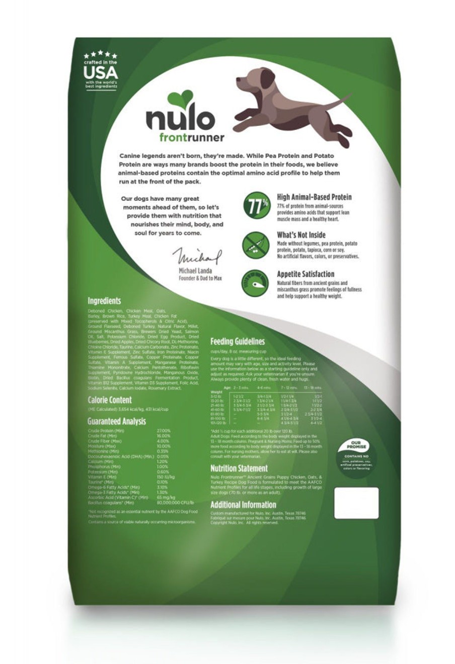 Dog Nulo Dry Food | Nulo Frontrunner Chicken, Oats & Turkey Puppy Dry Dog Food