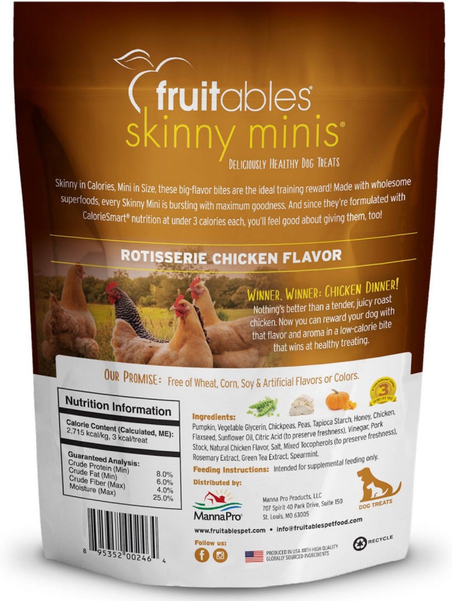 Dog Fruitables | Fruitables Skinny Minis Rotisserie Chicken Flavor Soft & Chewy Dog Treats