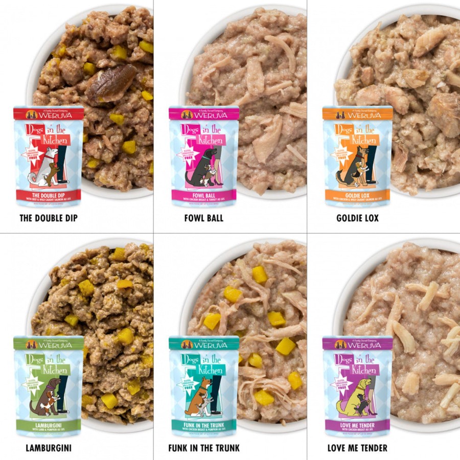 Dog Weruva | Weruva Dogs In The Kitchen Grain Free Pooch Pouch Party! Variety Pack Wet Dog Food Pouches