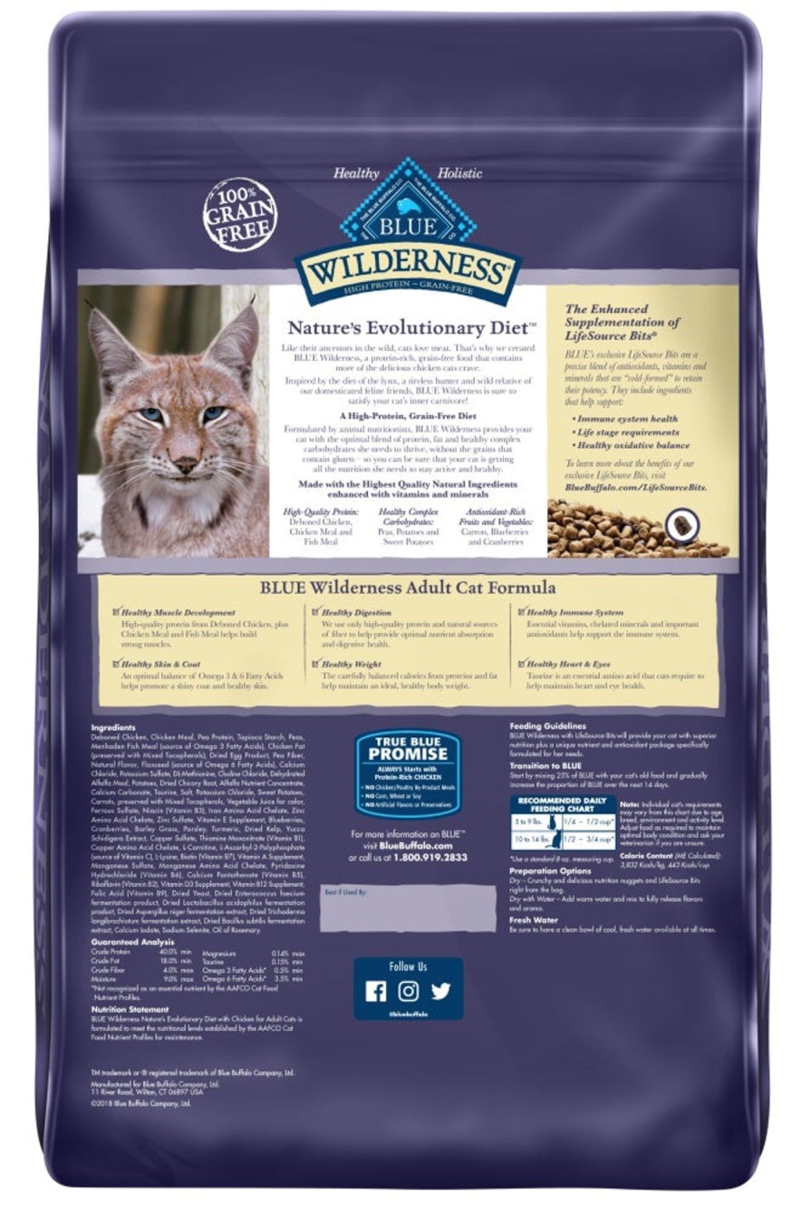 Cat Blue Buffalo Dry Food | Blue Buffalo Wilderness High-Protein Grain-Free Adult Chicken Recipe Dry Cat Food