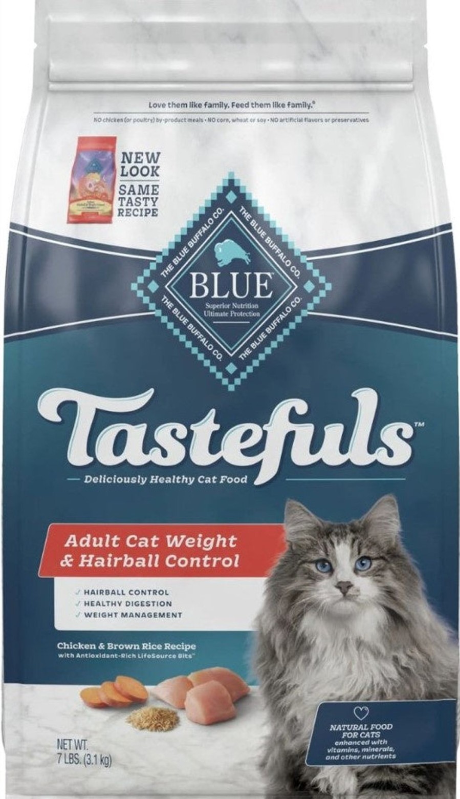 Cat Blue Buffalo Dry Food | Blue Buffalo Tastefuls Adult Cat Weight & Hairball Control Chicken & Brown Rice Recipe Dry Food