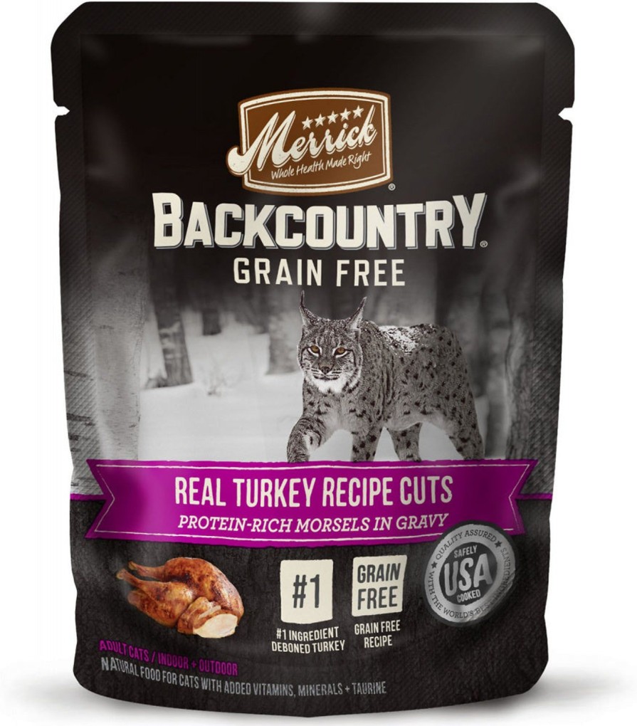 Cat Merrick Wet Food | Merrick Backcountry Grain Free Real Turkey Cuts Recipe Cat Food Pouch