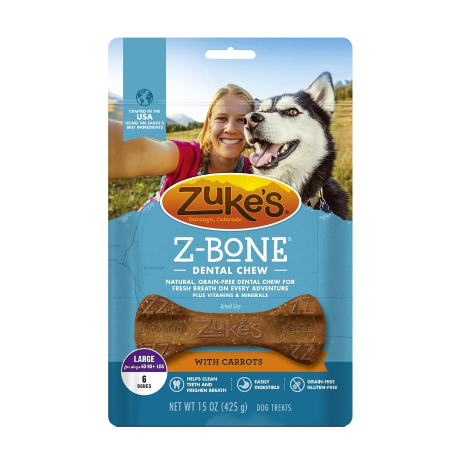 Dog Zukes | Zukes Z-Bones Grain Free Clean Carrot Crisp Dental Dog Treats