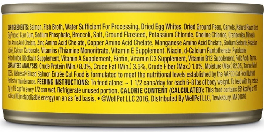 Cat Wellness Wet Food | Wellness Grain Free Natural Sliced Salmon Entree Wet Canned Cat Food