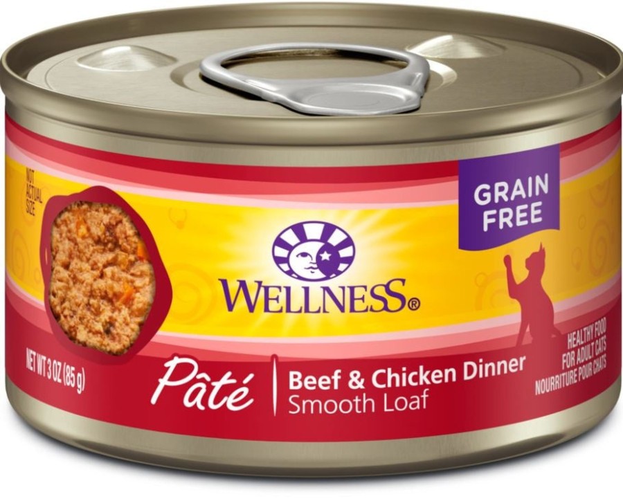 Cat Wellness Wet Food | Wellness Complete Health Natural Grain Free Beef And Chicken Pate Wet Canned Cat Food