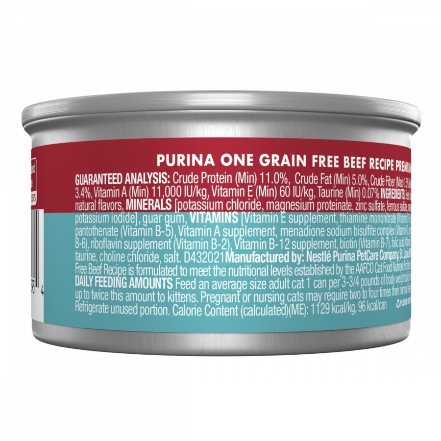 Cat Purina ONE Wet Food | Purina One Grain Free Premium Pate Beef Canned Cat Food