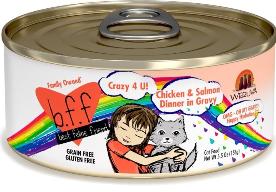 Cat Weruva Wet Food | Weruva Bff Oh My Gravy Crazy 4 U Grain Free Chicken & Salmon In Gravy Canned Cat Food