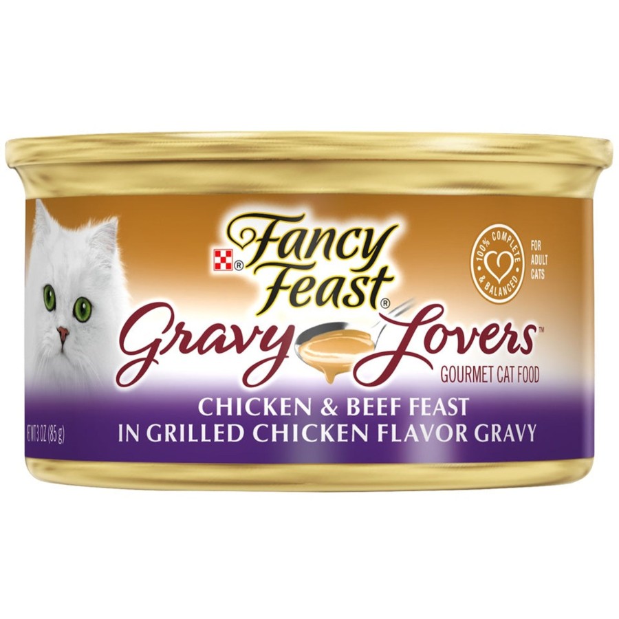 Cat Fancy Feast Wet Food | Fancy Feast Gravy Lovers Chicken & Beef Feast In Gravy Canned Cat Food