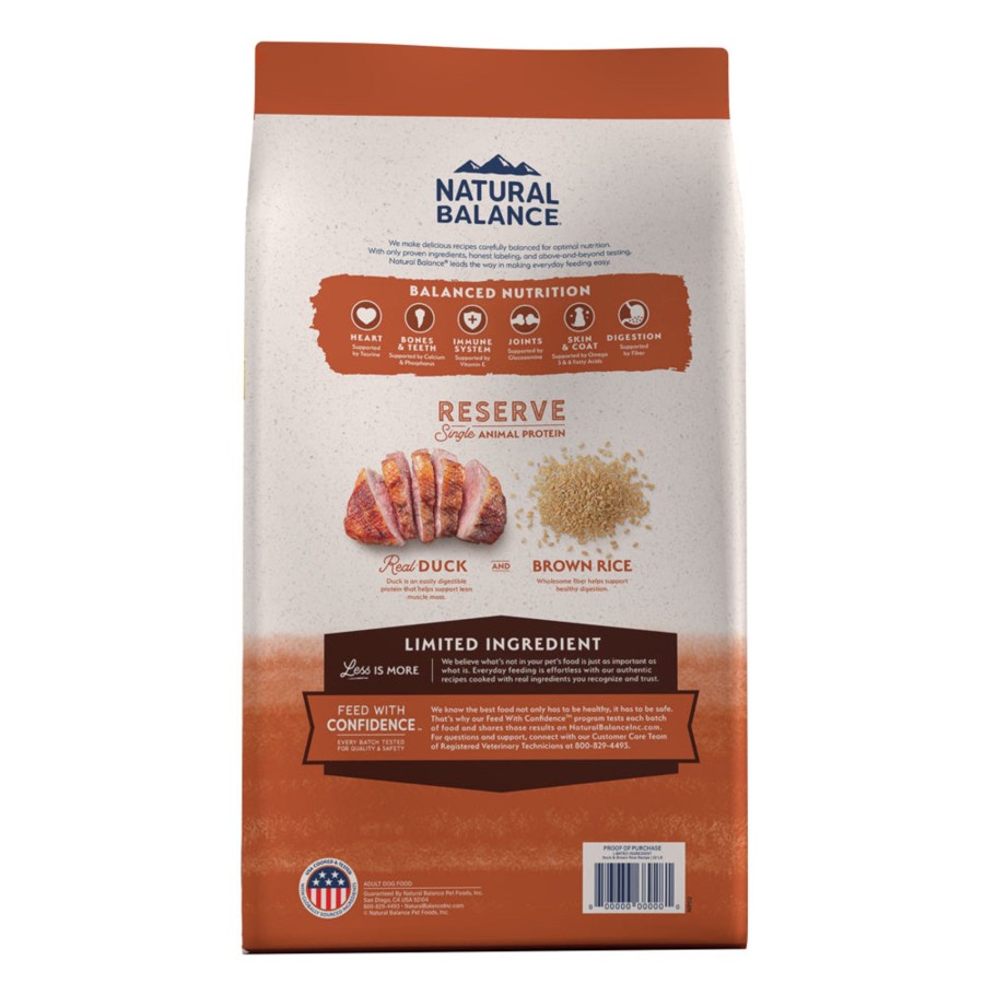 Dog Natural Balance Dry Food | Natural Balance Limited Ingredient Reserve Duck & Brown Rice Recipe Dry Dog Food