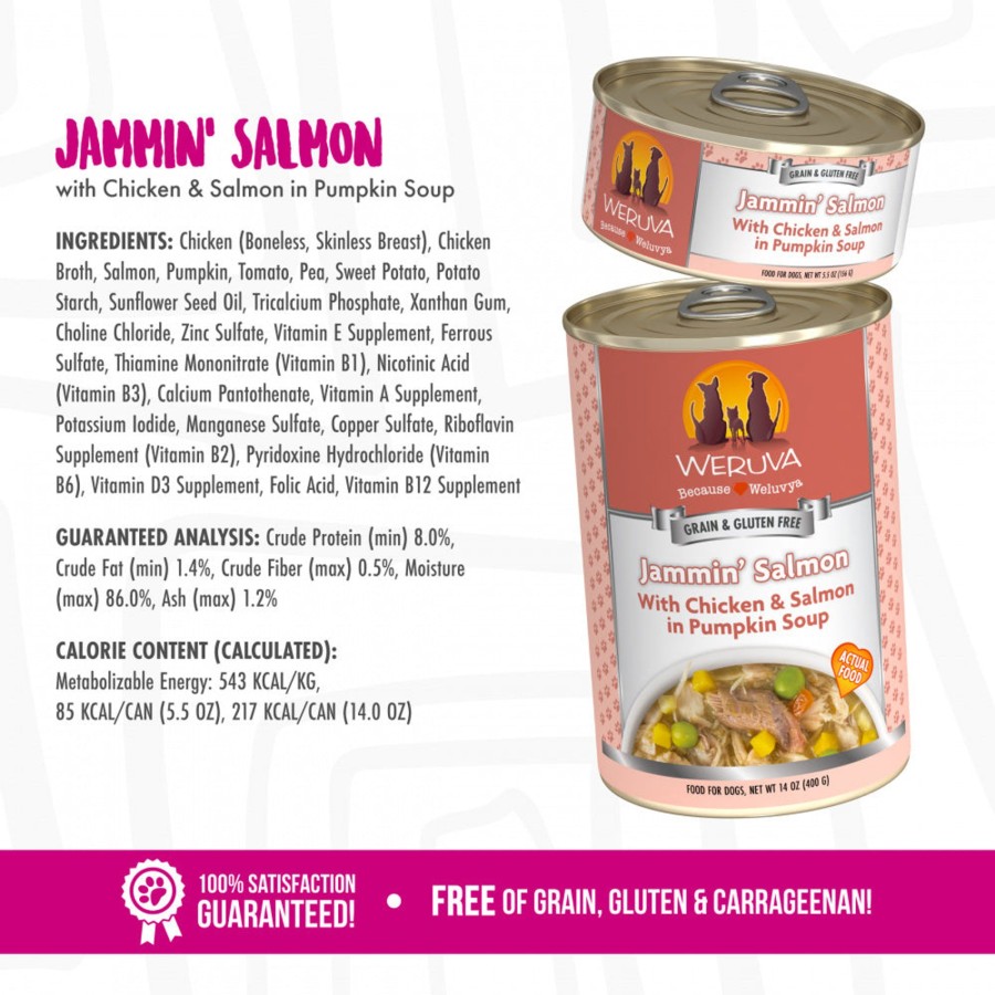 Dog Weruva Wet Food | Weruva Jammin Salmon With Chicken & Salmon In Pumpkin Soup Canned Dog Food