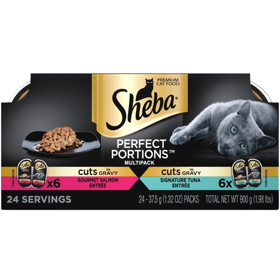 Cat Sheba Wet Food | Sheba Perfect Portions Cuts In Gravy Multipack With Salmon And Tuna Wet Cat Food