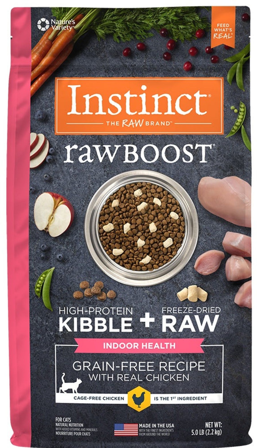 Cat Nature's Variety Freeze Dried | Instinct Raw Boost Indoor Health Grain Free Recipe With Real Chicken Natural Dry Cat Food