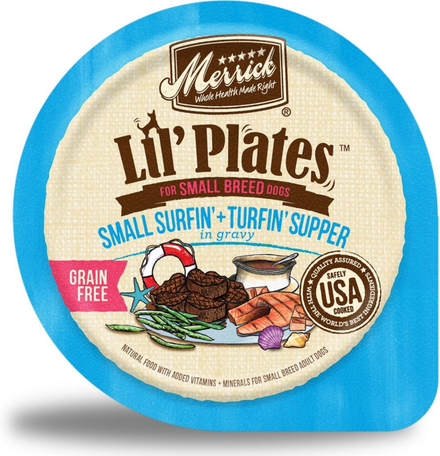 Dog Merrick Wet Food | Merrick Lil' Plates Grain Free Surfin & Turfin Supper In Gravy Dog Food Tray