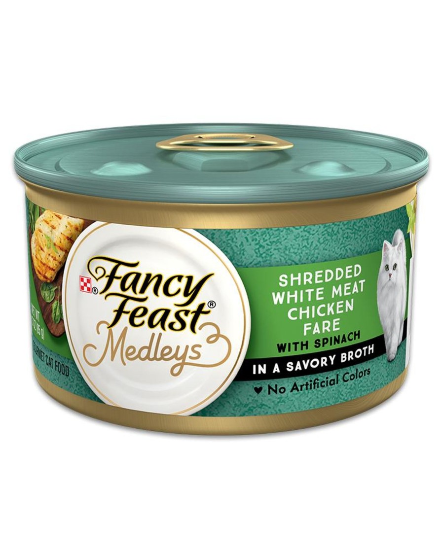 Cat Fancy Feast Wet Food | Fancy Feast Elegant Medleys Shredded Chicken Canned Cat Food