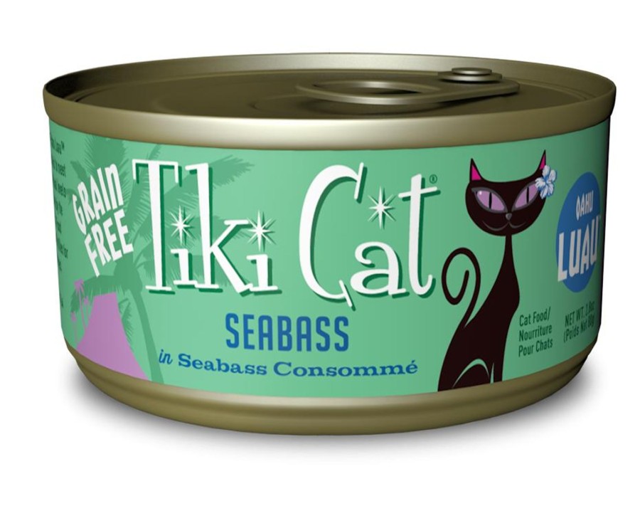 Cat Tiki Cat Wet Food | Tiki Cat Oahu Luau Grain Free Seabass Canned Cat Food