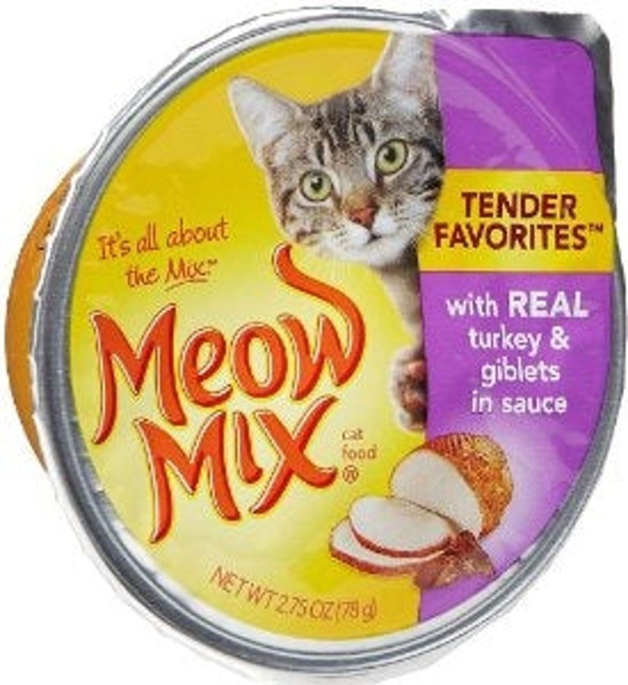 Cat Meow Mix Wet Food | Meow Mix Tender Favorites Real Turkey And Giblets Canned Cat Food