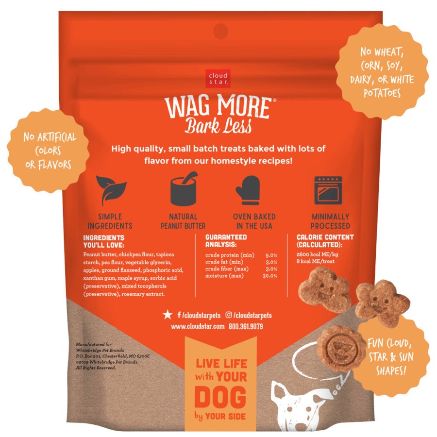 Dog Cloud Star | Cloud Star Wag More Bark Less Soft Chews Grain Free Peanut Butter & Apples Dog Treats