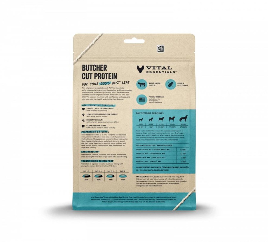 Dog Vital Essentials | Vital Essentials Beef Nibblets Freeze Dried Dog Food