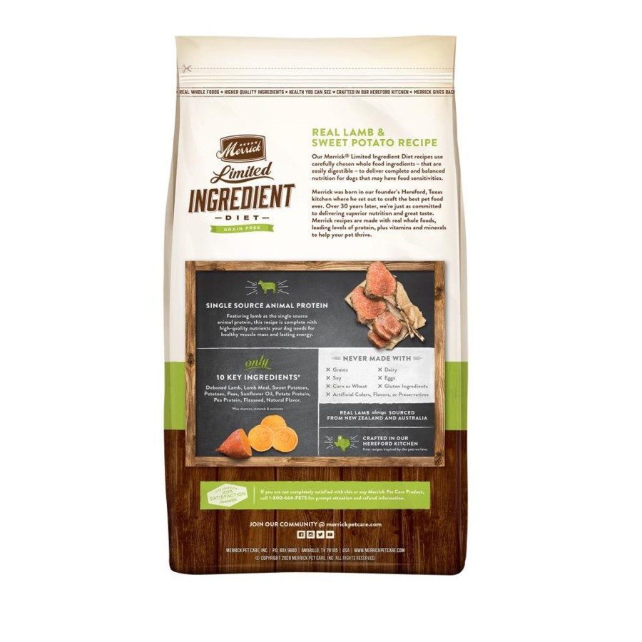 Dog Merrick Dry Food | Merrick Limited Ingredient Diet Grain Free Real Lamb & Sweet Potato Recipe Dry Dog Food