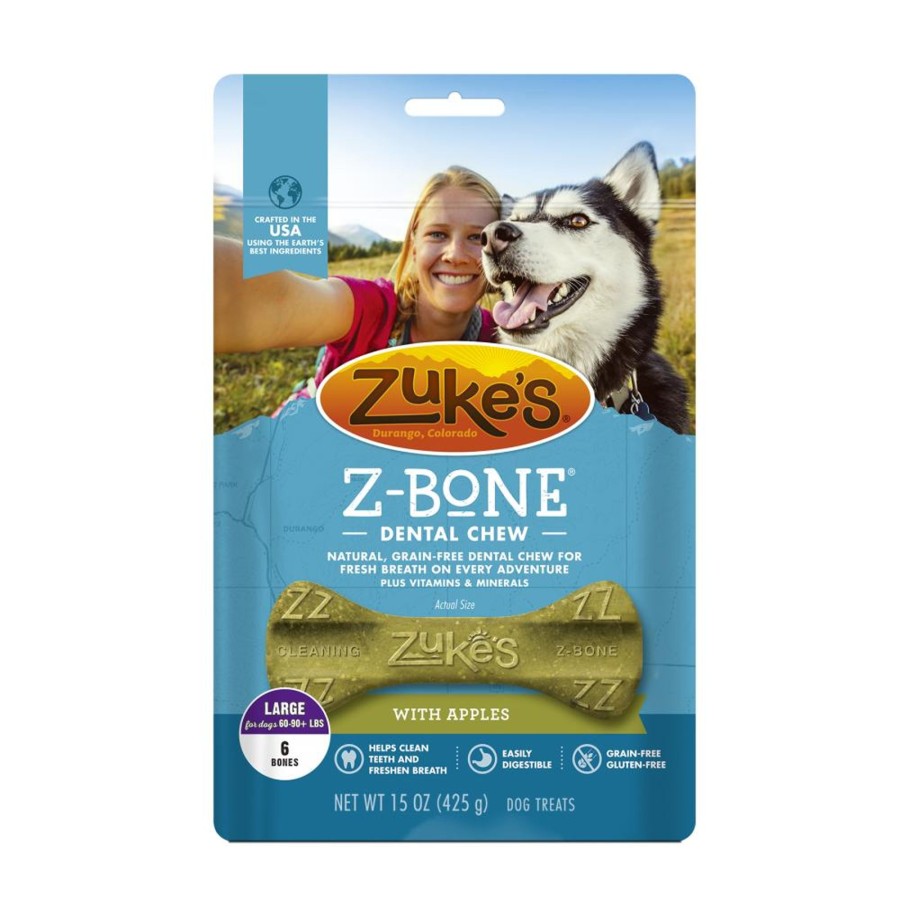 Dog Zukes | Zukes Z-Bones Grain Free Clean Apple Crisp Dental Dog Treats