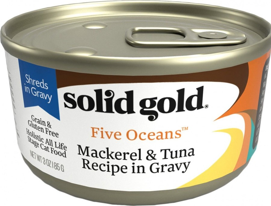 Cat Solid Gold Wet Food | Solid Gold Five Oceans Grain Free Mackerel & Tuna In Gravy Recipe Canned Cat Food