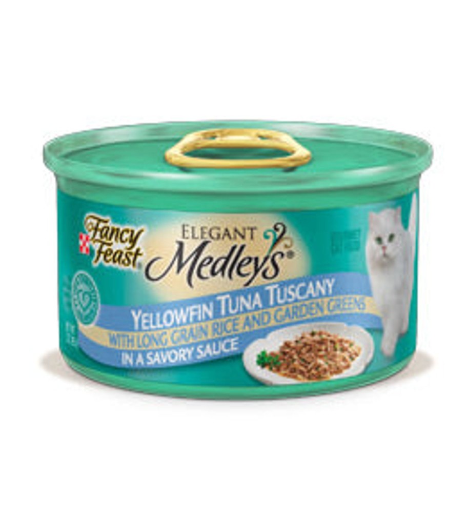 Cat Fancy Feast Wet Food | Fancy Feast Elegant Medleys Tuna Tuscany Canned Cat Food