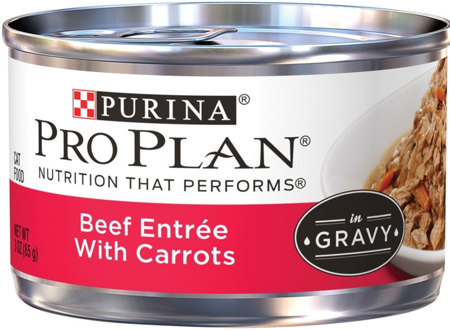 Cat Purina Pro Plan Wet Food | Purina Pro Plan Savor Adult Beef Entree In Gravy With Carrots Canned Cat Food