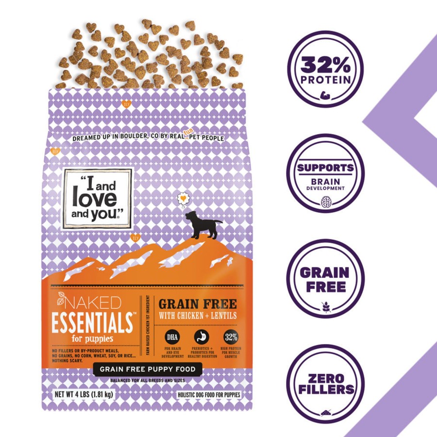 Dog I and Love and You Dry Food | I And Love And You Naked Essentials Grain Free Puppy Recipe Dry Dog Food