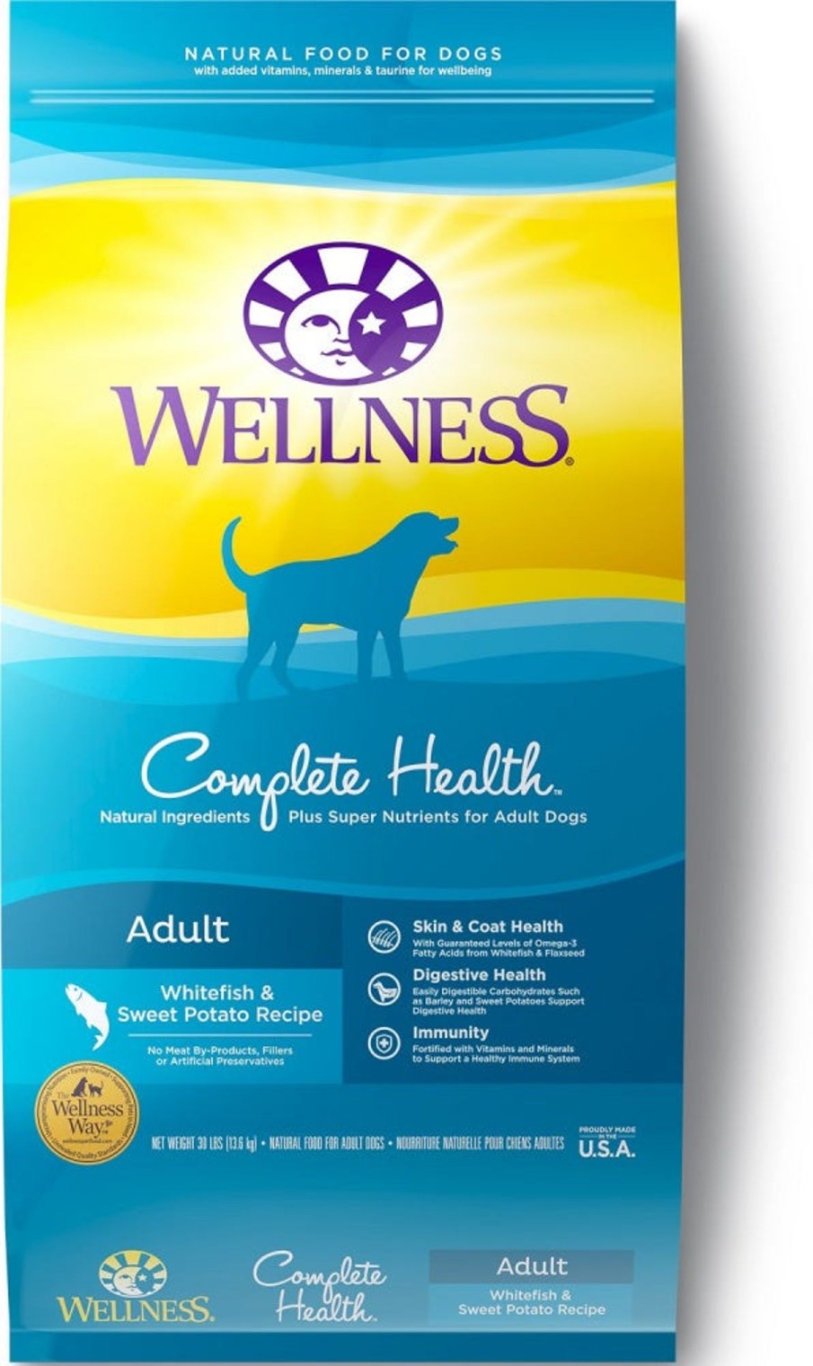 Dog Wellness Dry Food | Wellness Complete Health Natural Adult Whitefish And Sweet Potato Recipe Dry Dog Food