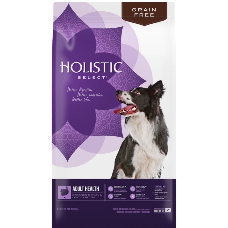 Dog Holistic Select Dry Food | Holistic Select Natural Grain Free Adult Health Deboned Turkey And Lentils Dry Dog Food