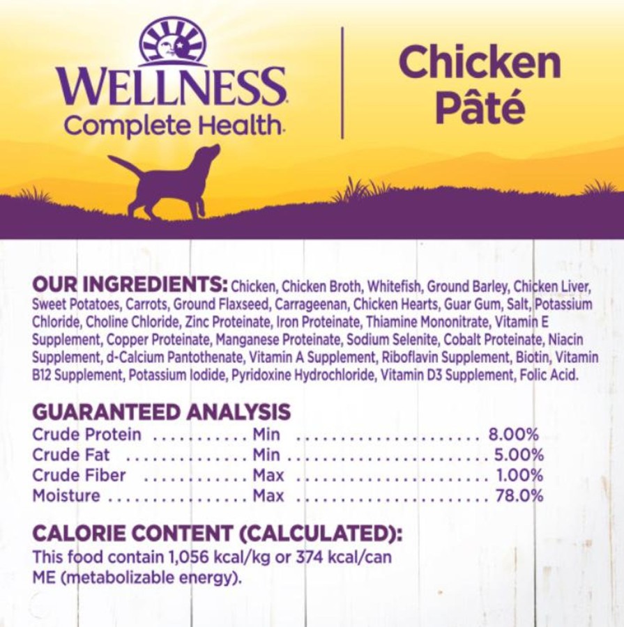 Dog Wellness Wet Food | Wellness Complete Health Natural Chicken And Sweet Potato Recipe Wet Canned Dog Food