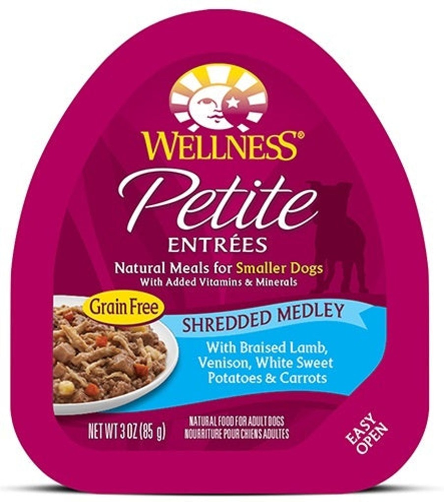 Dog Wellness | Wellness Small Breed Natural Petite Entrees Shredded Medley With Braised Lamb, Venison, White Sweet Potatoes And Carrots Dog Food Tray