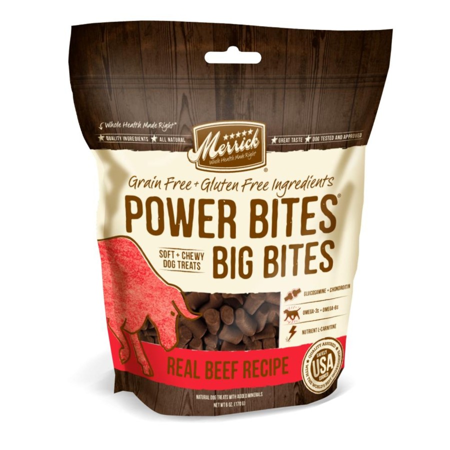 Dog Merrick | Merrick Power Bites Big Bites Real Beef Dog Treats