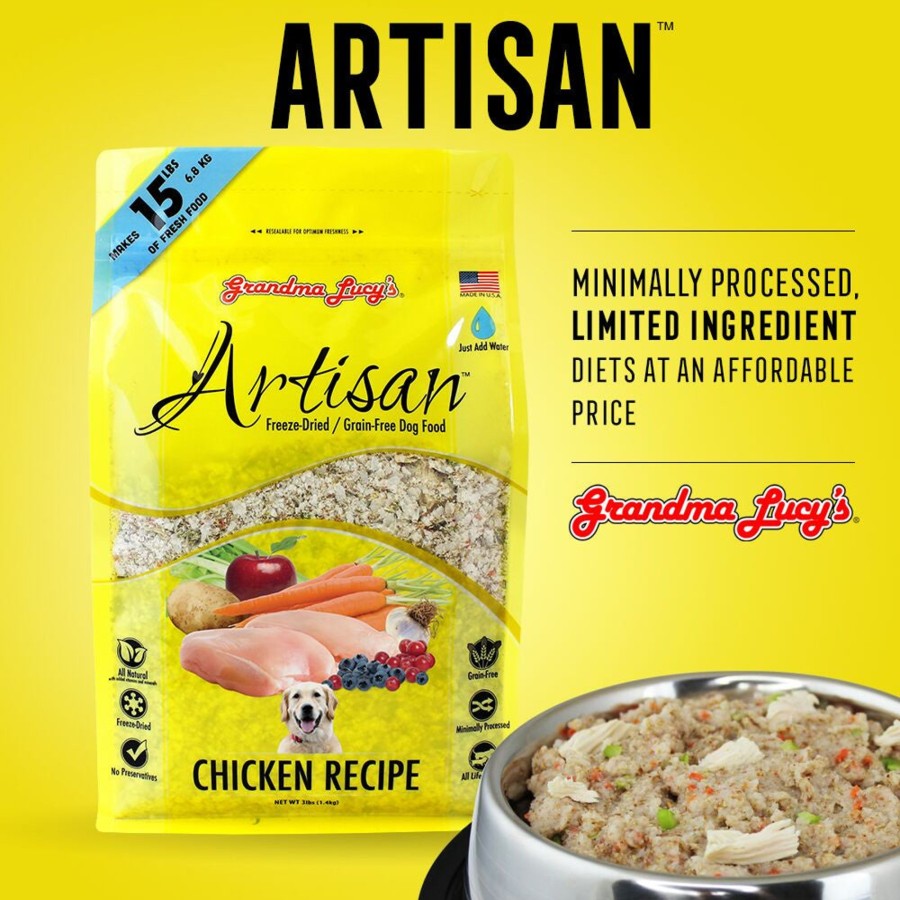 Dog Grandma Lucy's Freeze Dried | Grandma Lucy'S Artisan Grain Free Chicken Freeze Dried Dog Food