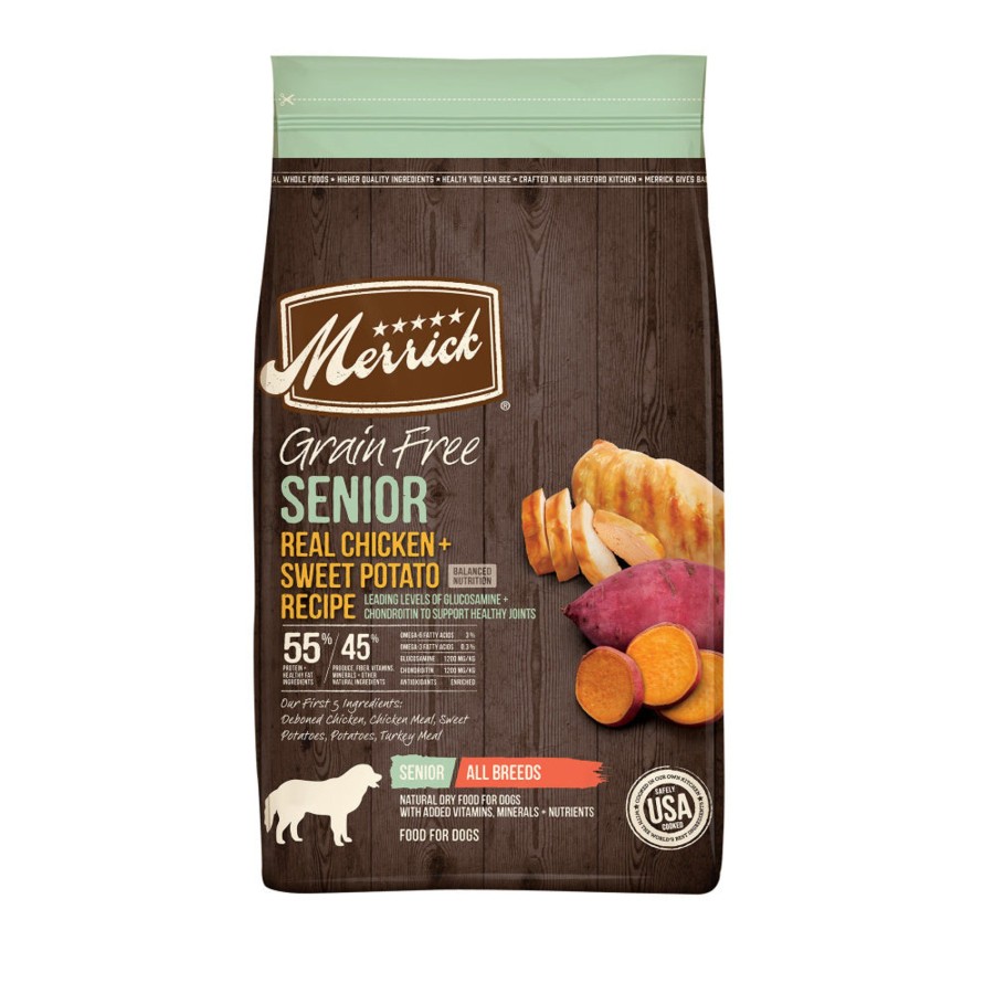 Dog Merrick | Merrick Senior Dry Dog Food Real Chicken & Sweet Potato Grain Free Dog Food Recipe