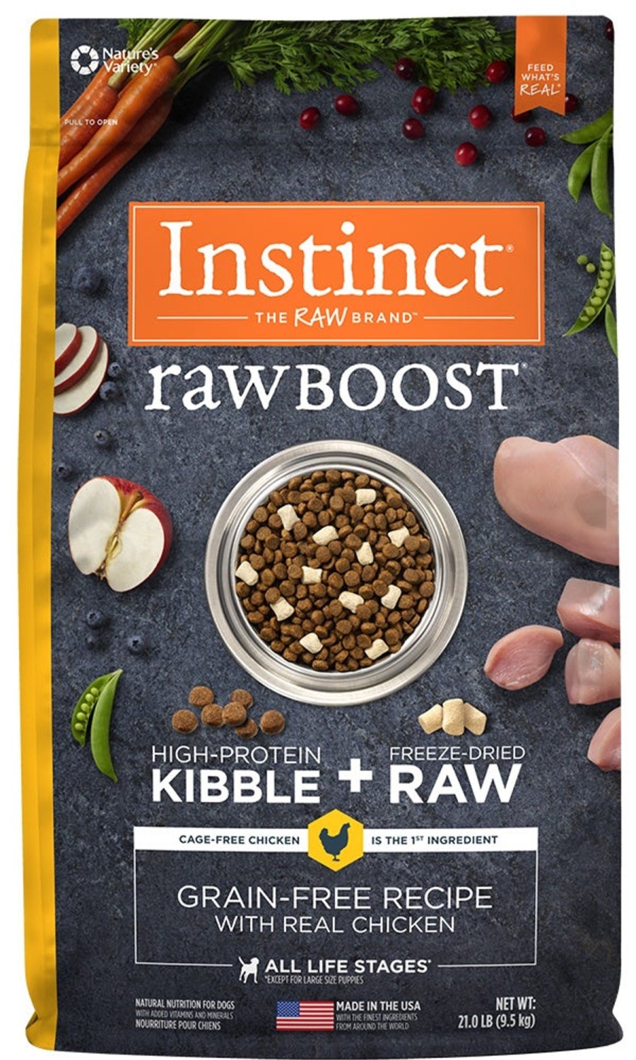 Dog Nature's Variety | Instinct Raw Boost Grain Free Recipe With Real Chicken Natural Dry Dog Food