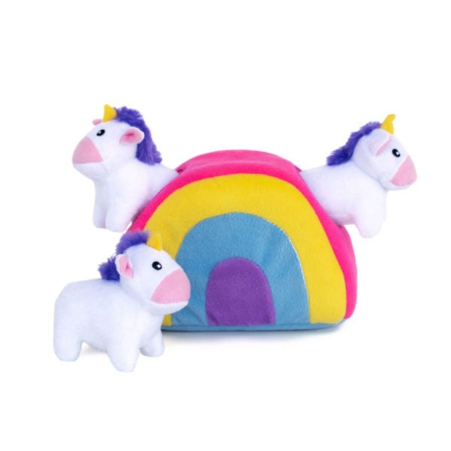 Dog ZippyPaws | Zippypaws Zippy Burrow Unicorns Rainbow Puzzle Dog Toy