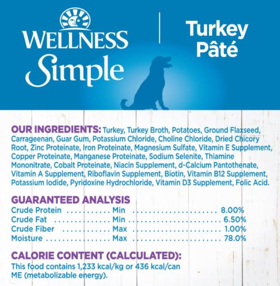 Dog Wellness Wet Food | Wellness Simple Natural Limited Ingredient Diet Turkey And Potato Recipe Wet Canned Dog Food